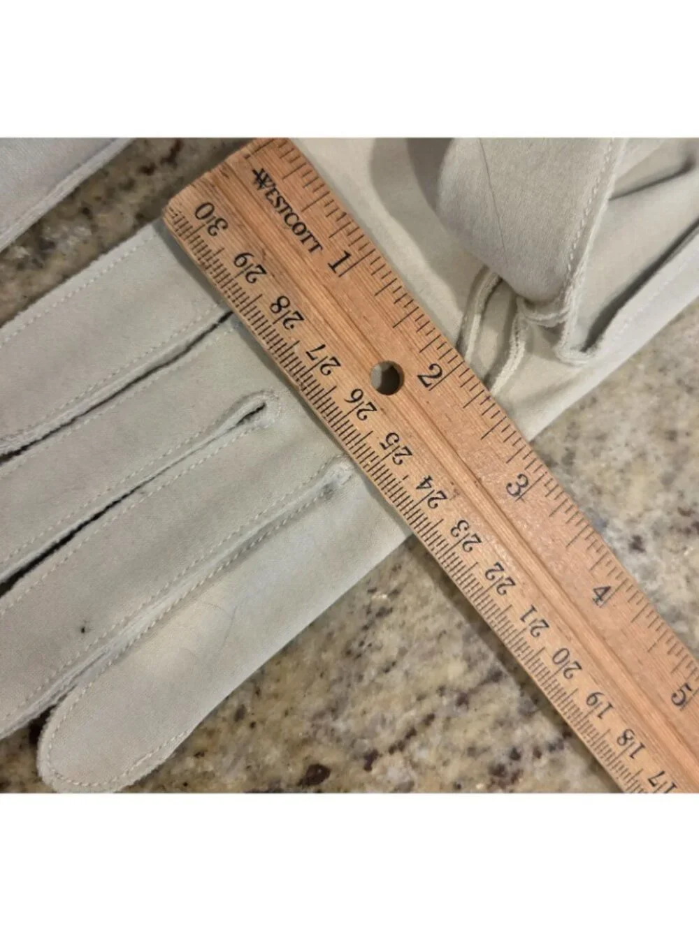 New! Vintage Women's Size S 6.5 Gray Beige Cotton Uniform Formal Gloves